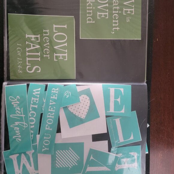 Bundled Reusable Silk Screen Stencils ~ 10 x 13 Binder ~Home, Laundry, Kitchen - Picture 2 of 16